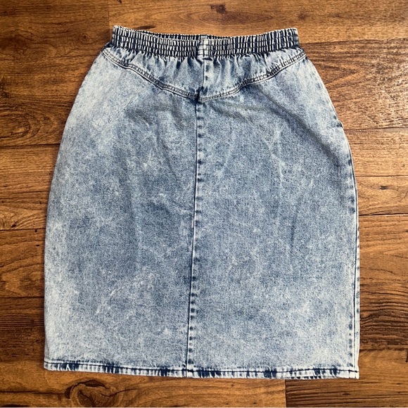 Bedford Fair • Vintage • Denim • Acid Wash • Blue • Medium • Skirt - Picture 3 of 8